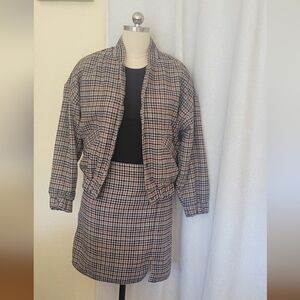 NWTS Old Navy Houndstooth Bomber Jacket and Skirt Set